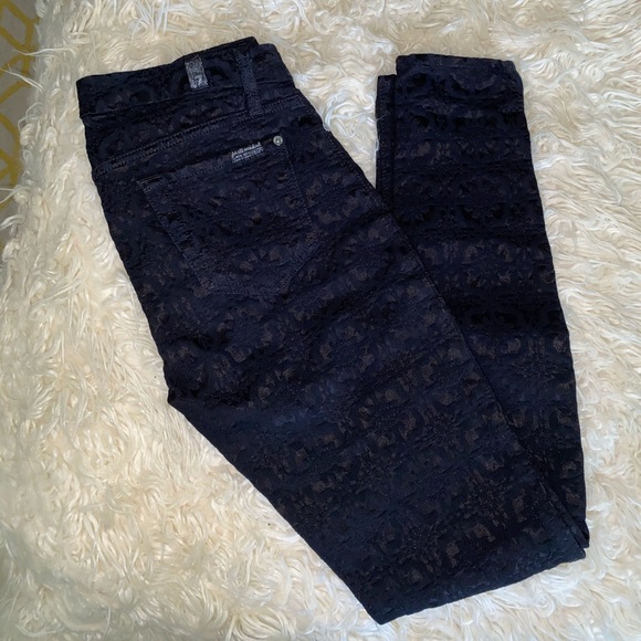 7 FOR ALL MANKIND Skinny Jean Black Jacquard - Picture 5 of 6